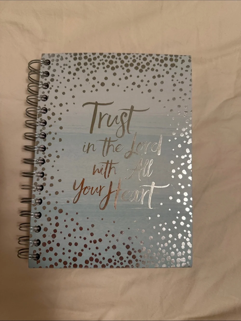 Spiral Journal - Blue Ombre with Metallic Gold Script